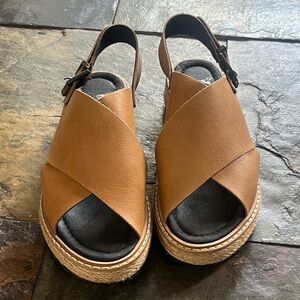 Brown VEGAN Leather Women's Sandals